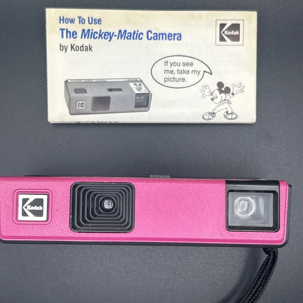 Vintage Mickey Mouse 1988 Kodak Disney Mickey Matic 110 Film Camera Pink